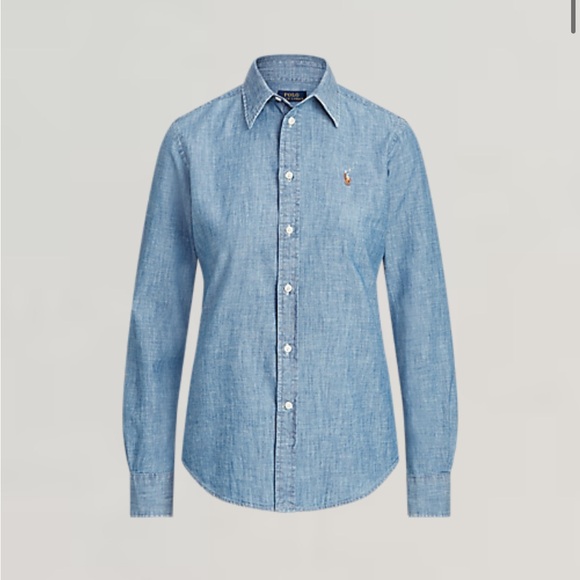 NWT Polo Ralph Lauren Chambray Denim Classic Fit Button Down Shirt - 6 - Picture 1 of 8
